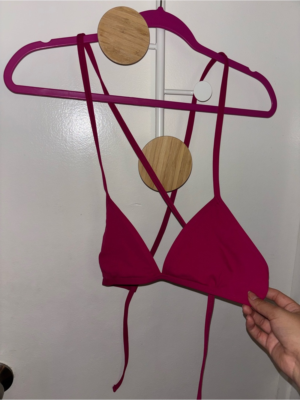 Fuchsia Triangle Bikini Top